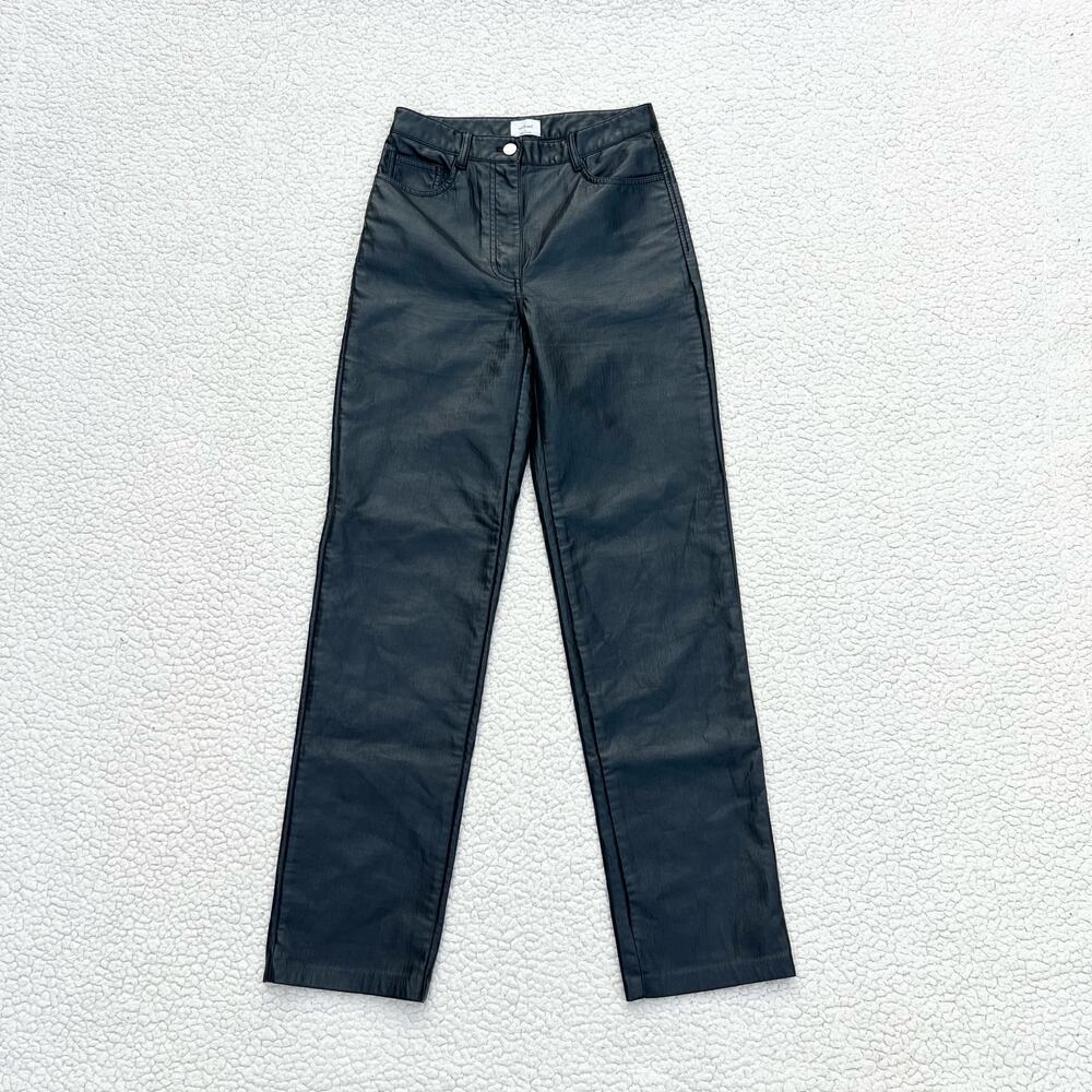 Aritzia Wilfred The Milena Black Leather Pants